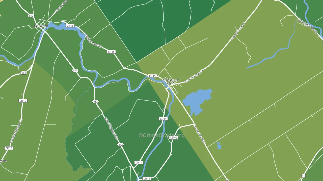 Rensselaer Falls, NY Map of Vandalism Rates