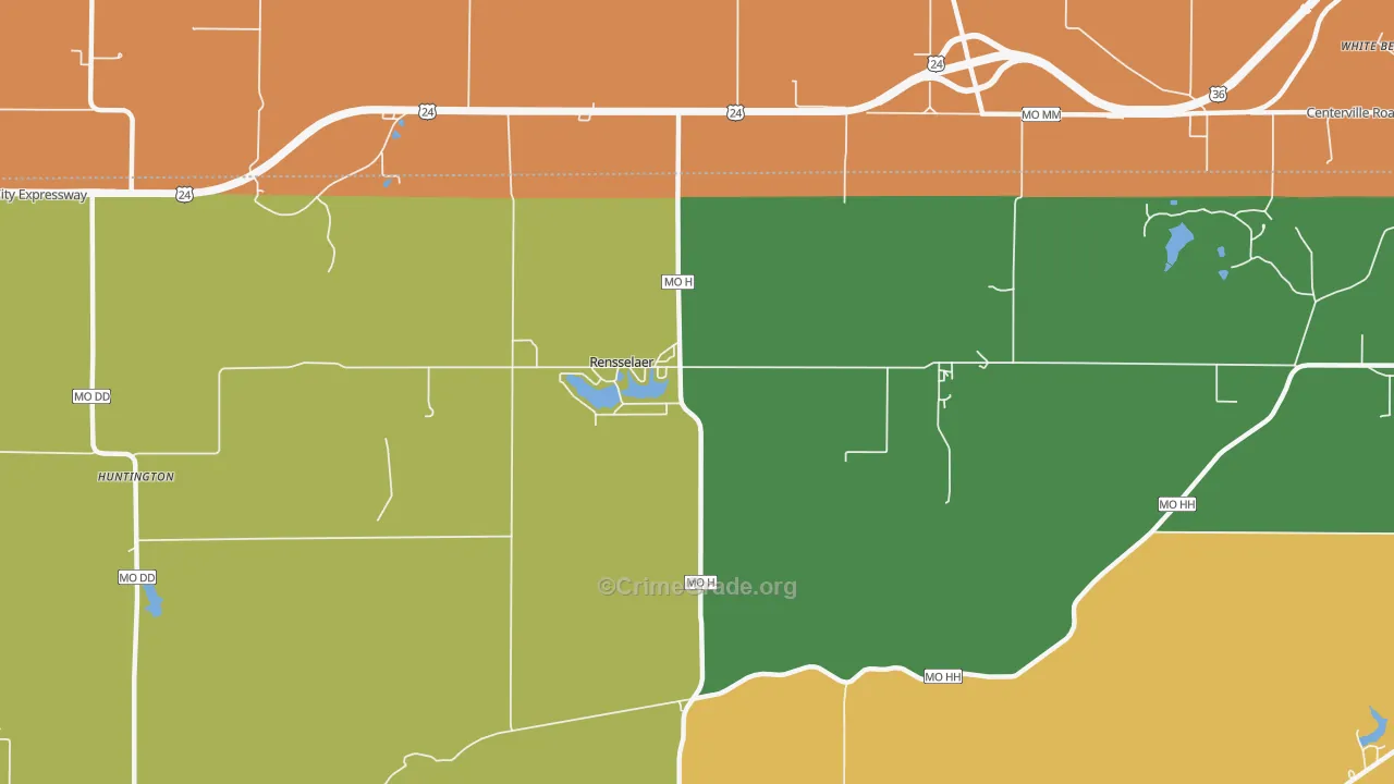 Rensselaer, MO Map of Vandalism Rates