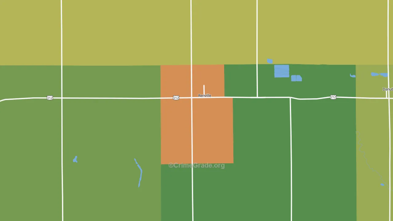 Renville, MN Map of Vandalism Rates