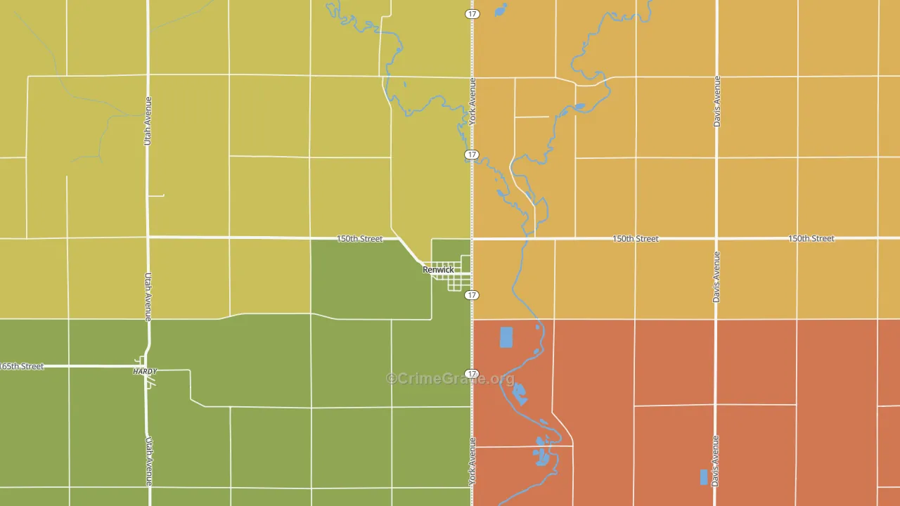 Renwick, IA Map of Vandalism Rates