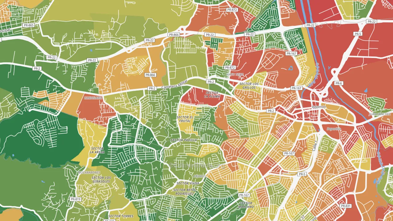 Reparto Valencia, Bayamon, PR Map of Vandalism Rates