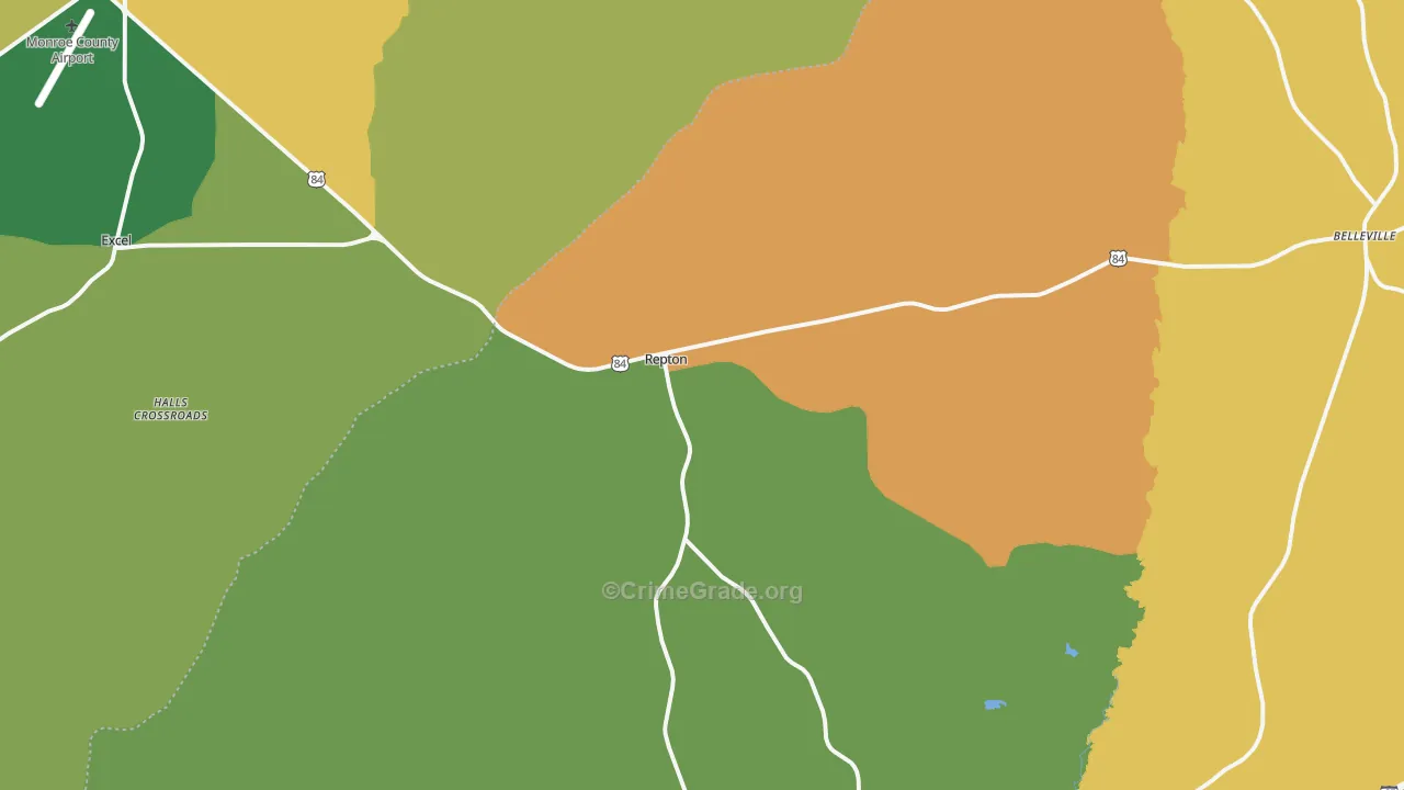 Repton, AL Map of Vandalism Rates