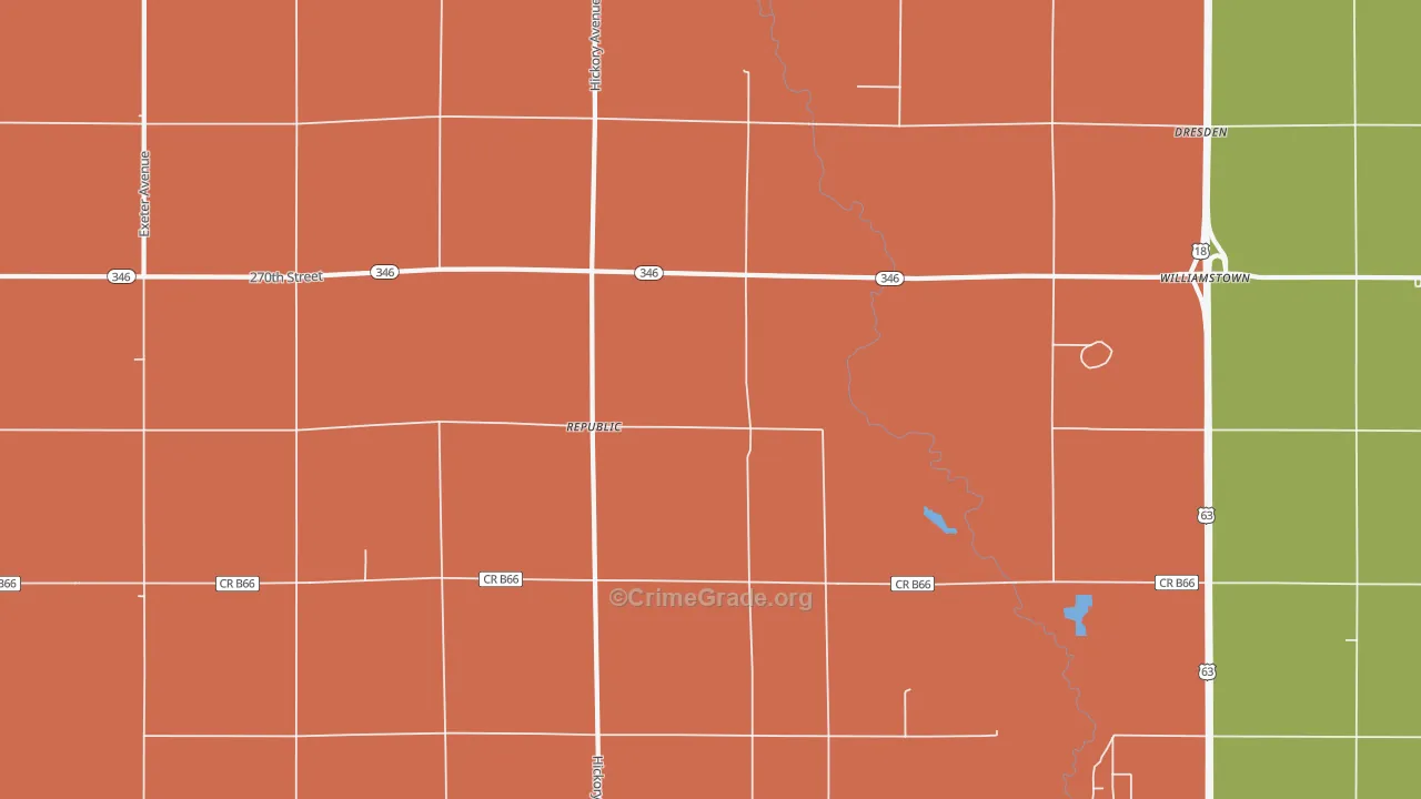 Republic, IA Map of Vandalism Rates