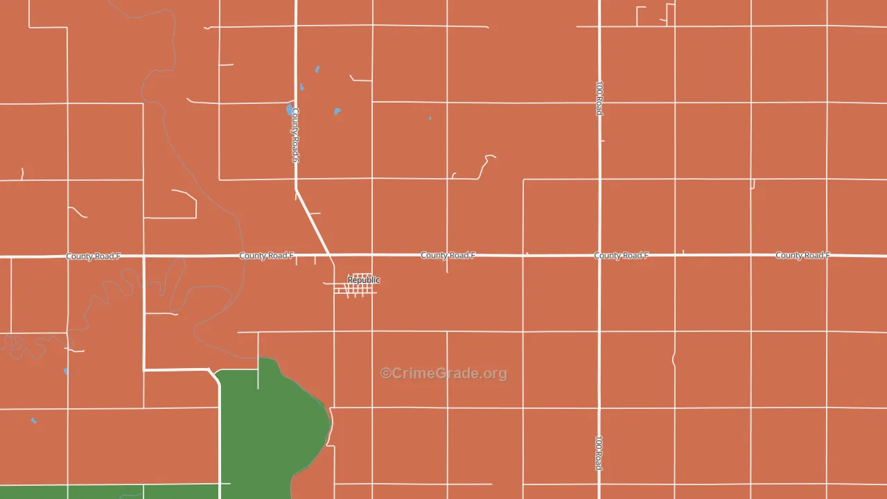 Republic, KS Map of Vandalism Rates