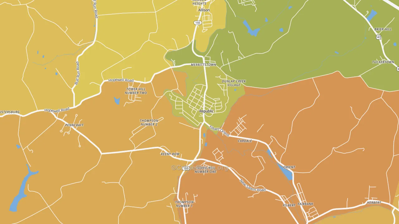Republic, PA Map of Vandalism Rates