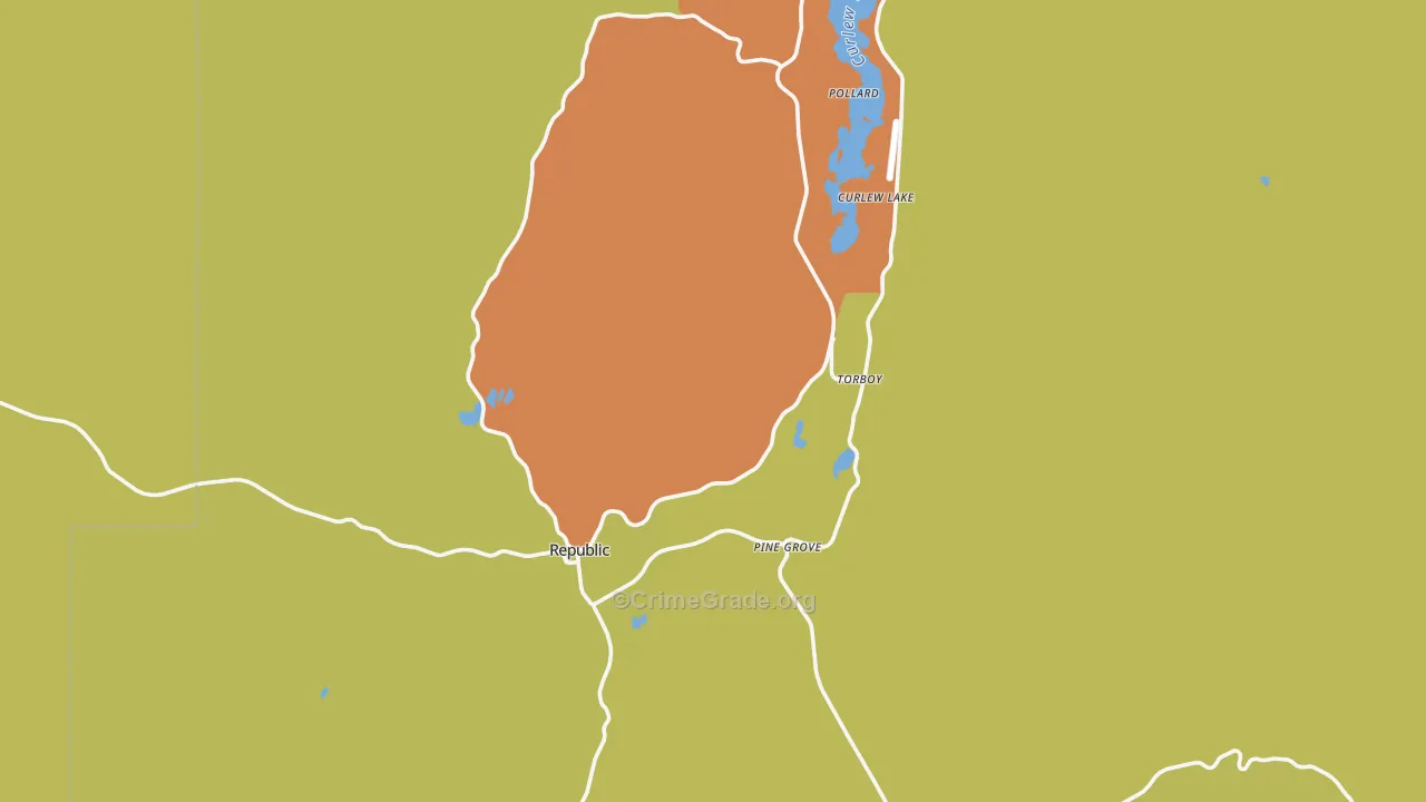 Republic, WA Map of Vandalism Rates