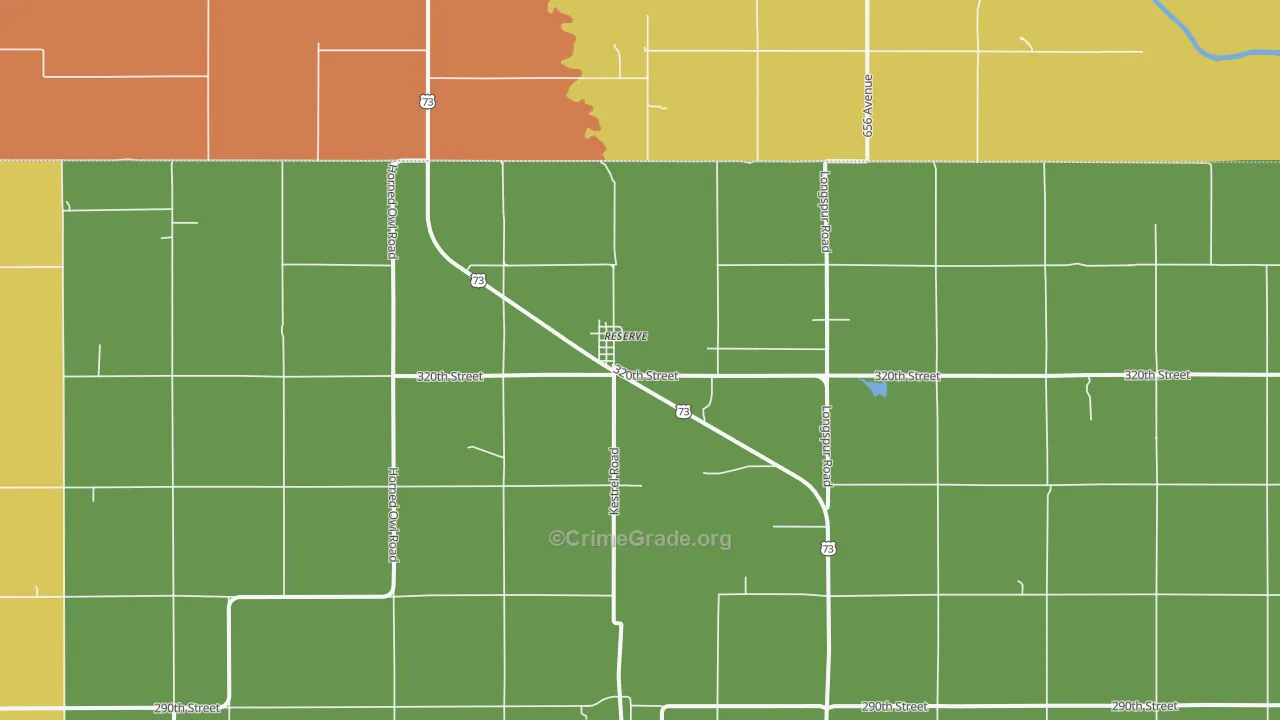 Reserve, KS Map of Vandalism Rates