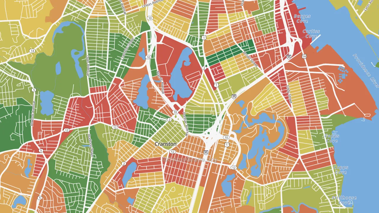 Reservoir, Providence, RI Map of Vandalism Rates