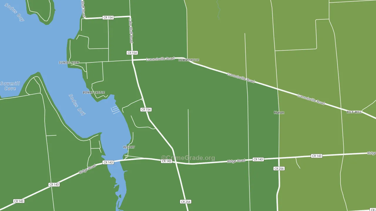 Resort, NY Map of Vandalism Rates