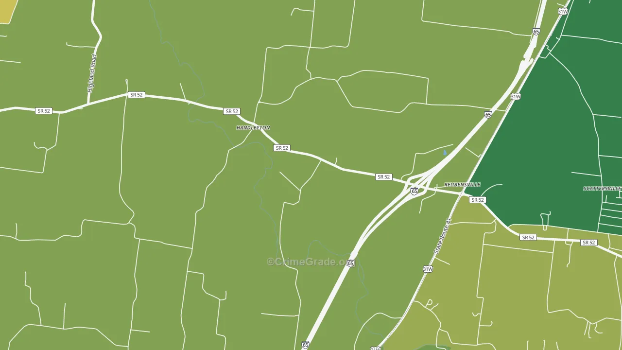 Reubensville, TN Map of Vandalism Rates