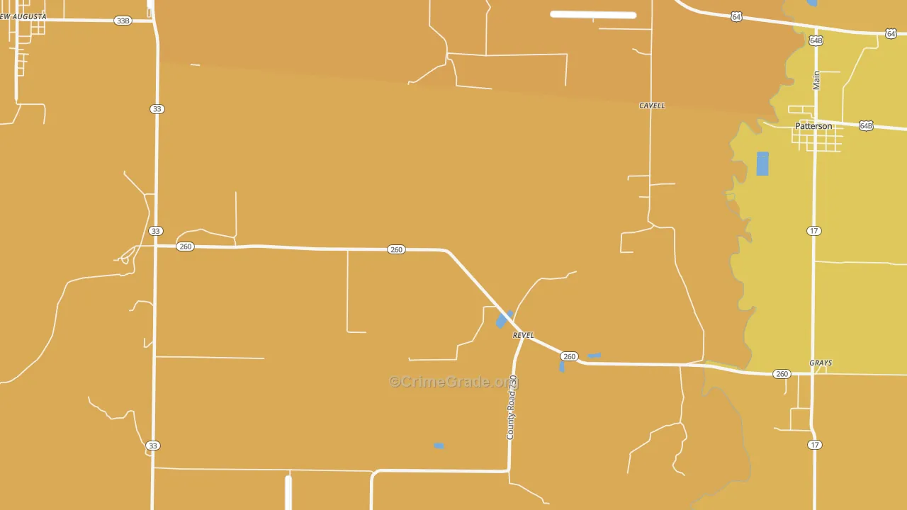 Revel, AR Map of Vandalism Rates