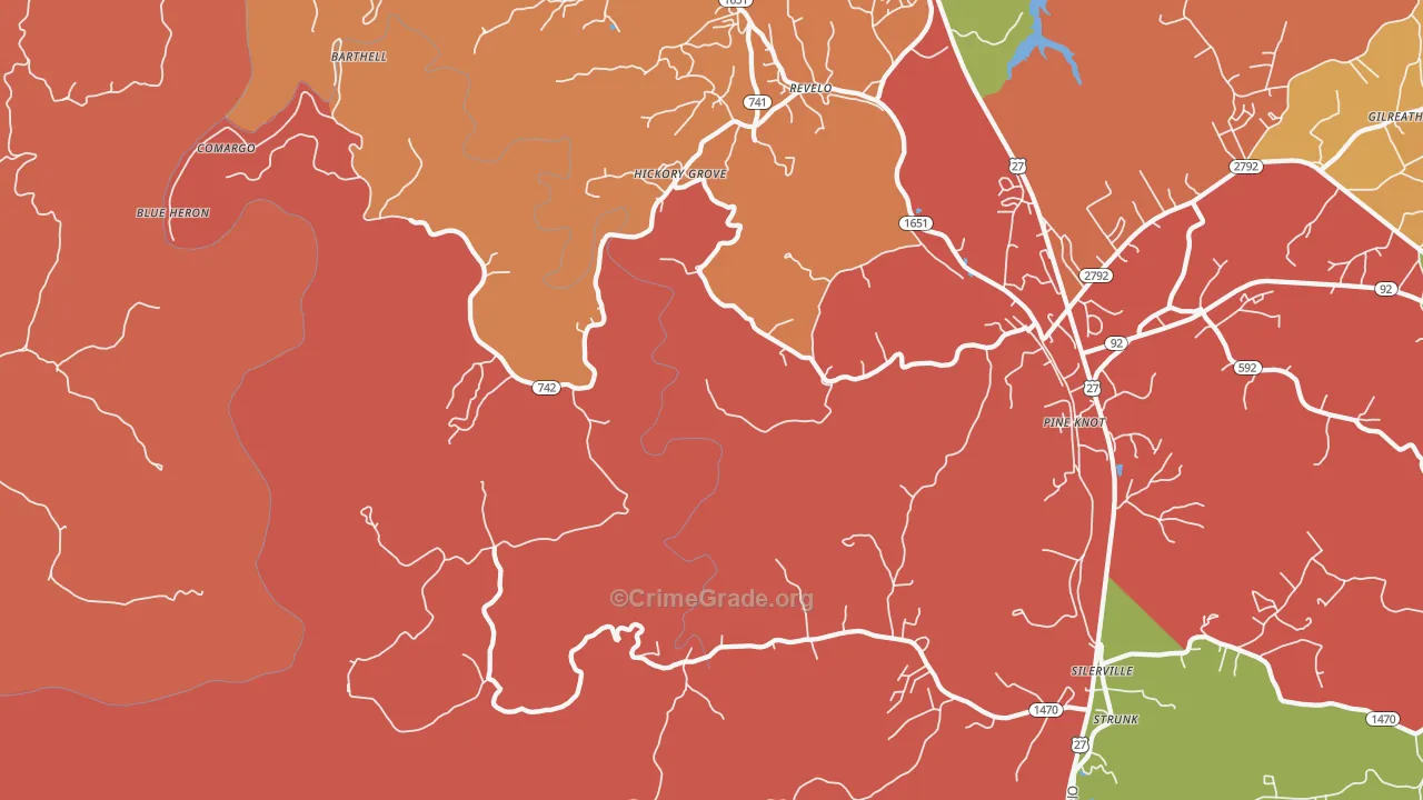 Revelo, KY Map of Vandalism Rates