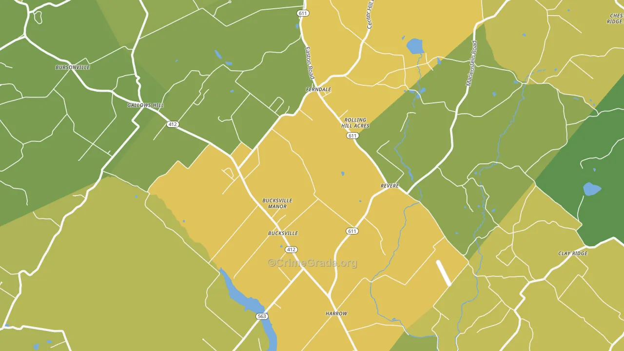 Revere, PA Map of Vandalism Rates