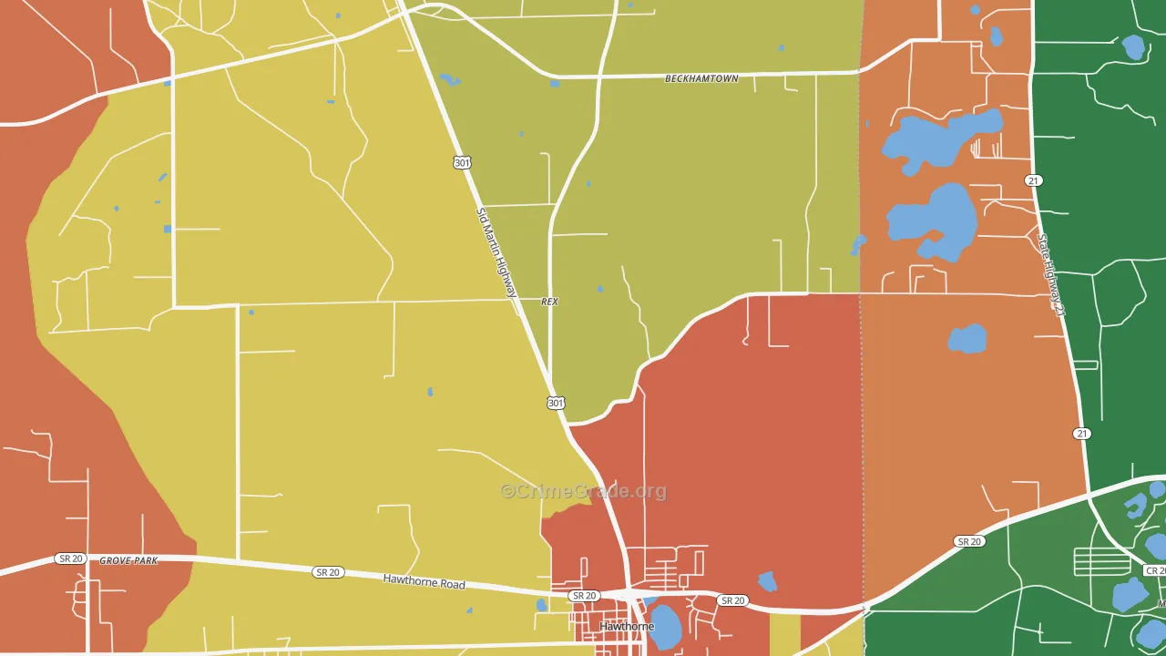 Rex, FL Map of Vandalism Rates