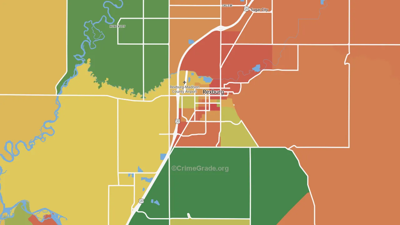 Rexburg, ID Map of Vandalism Rates