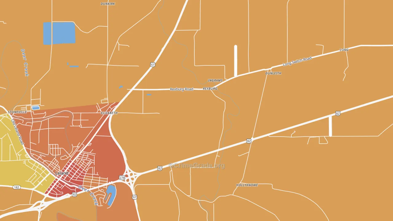 Rexburg, MS Map of Vandalism Rates