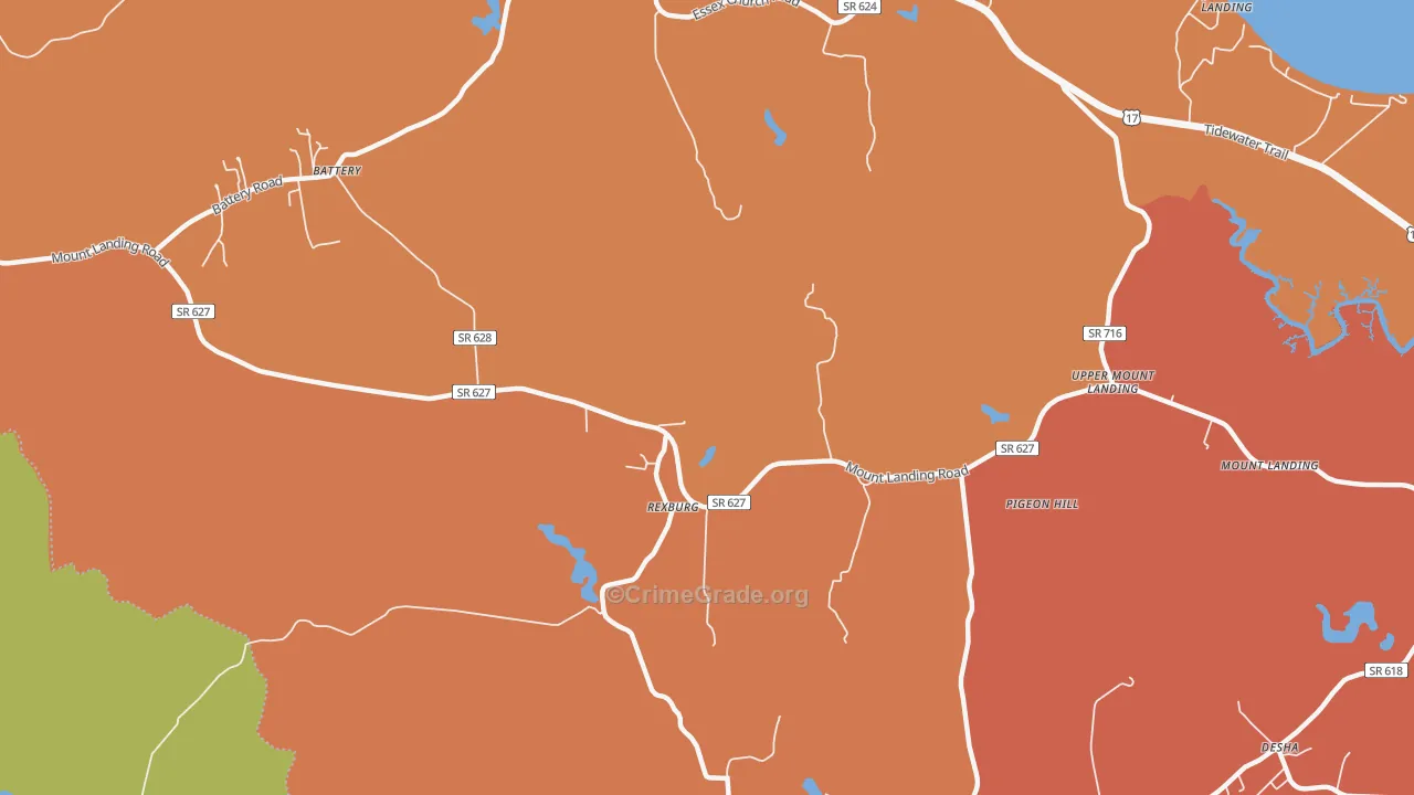 Rexburg, VA Map of Vandalism Rates