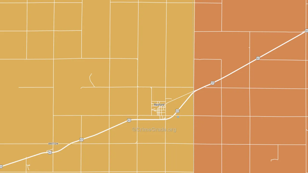 Rexford, KS Map of Vandalism Rates