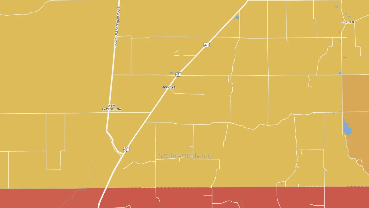 Rexville, IN Map of Vandalism Rates