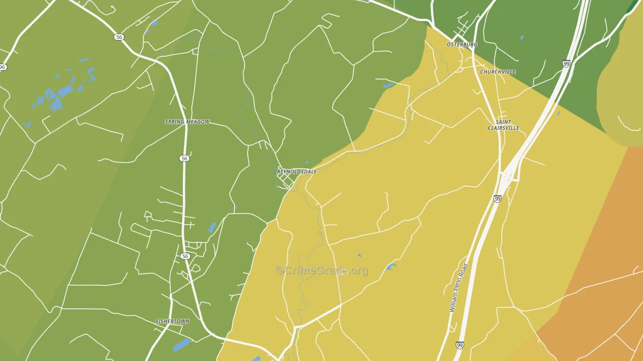 Reynoldsdale, PA Map of Vandalism Rates