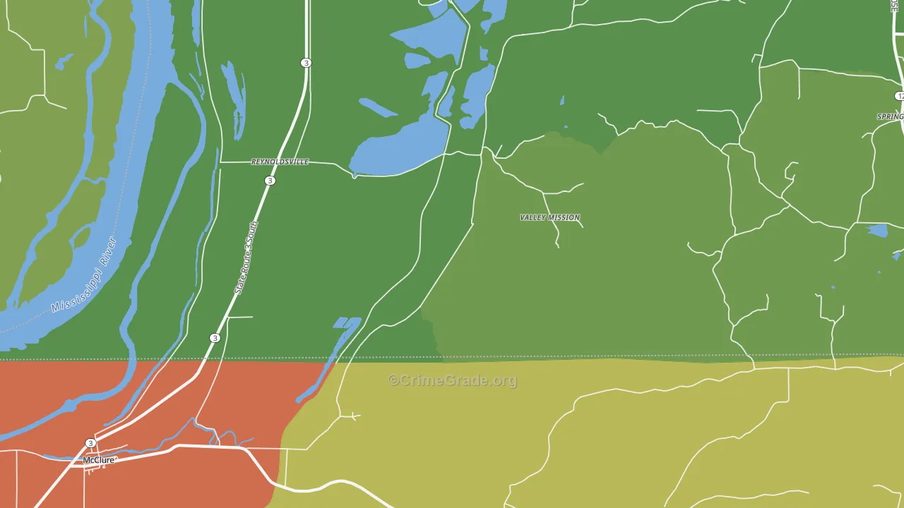 Reynoldsville, IL Map of Vandalism Rates