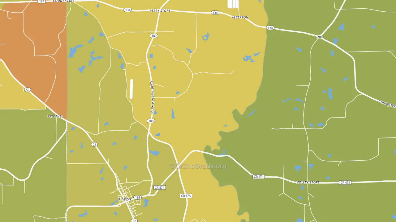 Rhoades, AL Map of Vandalism Rates