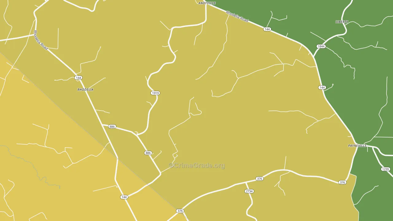 Rhodelia, KY Map of Vandalism Rates