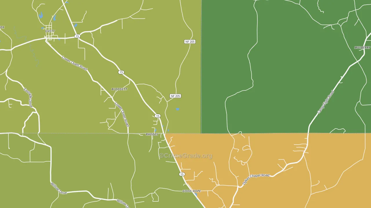 Rhodes, MS Map of Vandalism Rates