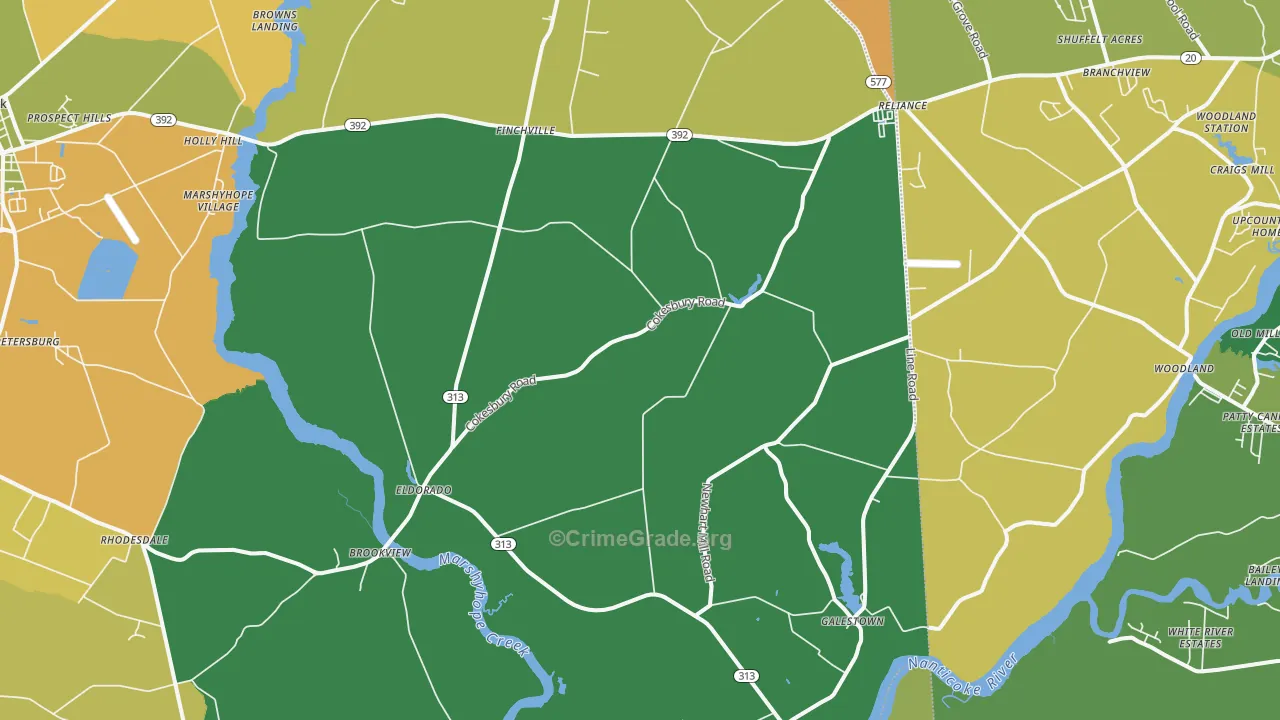 Rhodesdale, MD Map of Vandalism Rates