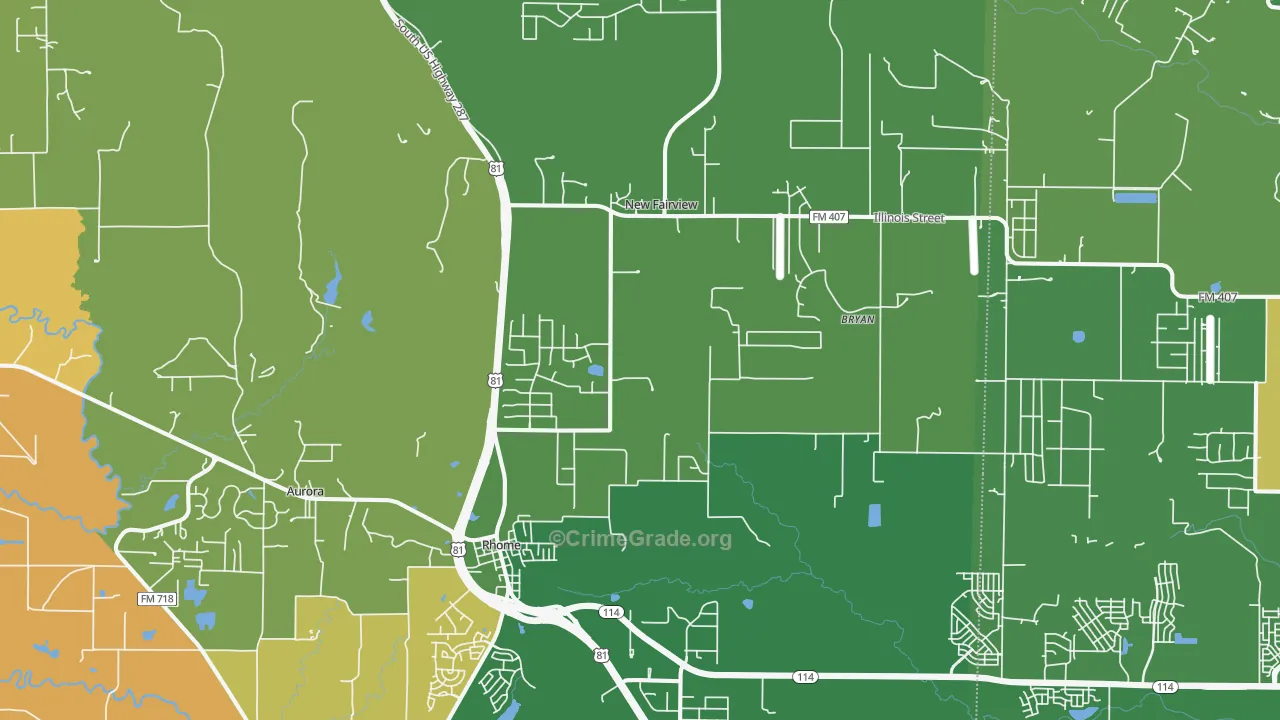 Rhome, TX Map of Vandalism Rates