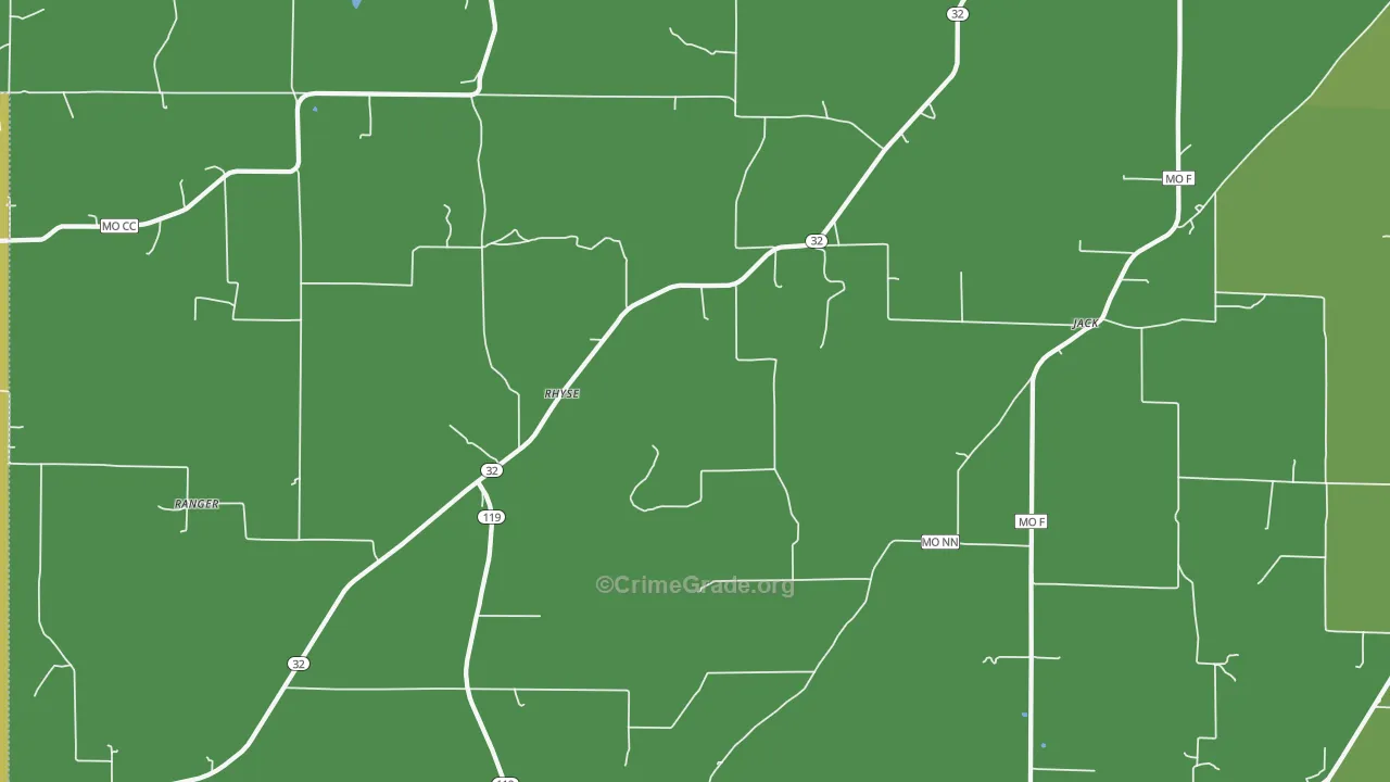 Rhyse, MO Map of Vandalism Rates
