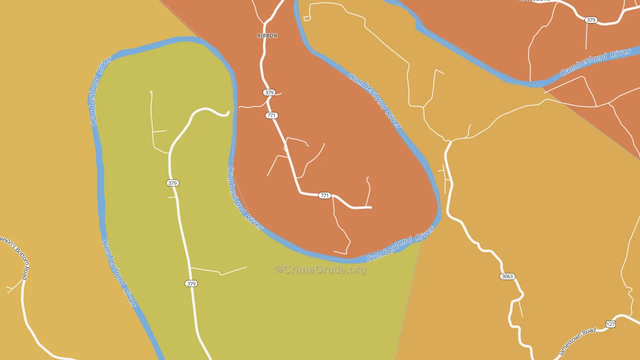Ribbon, KY Map of Vandalism Rates