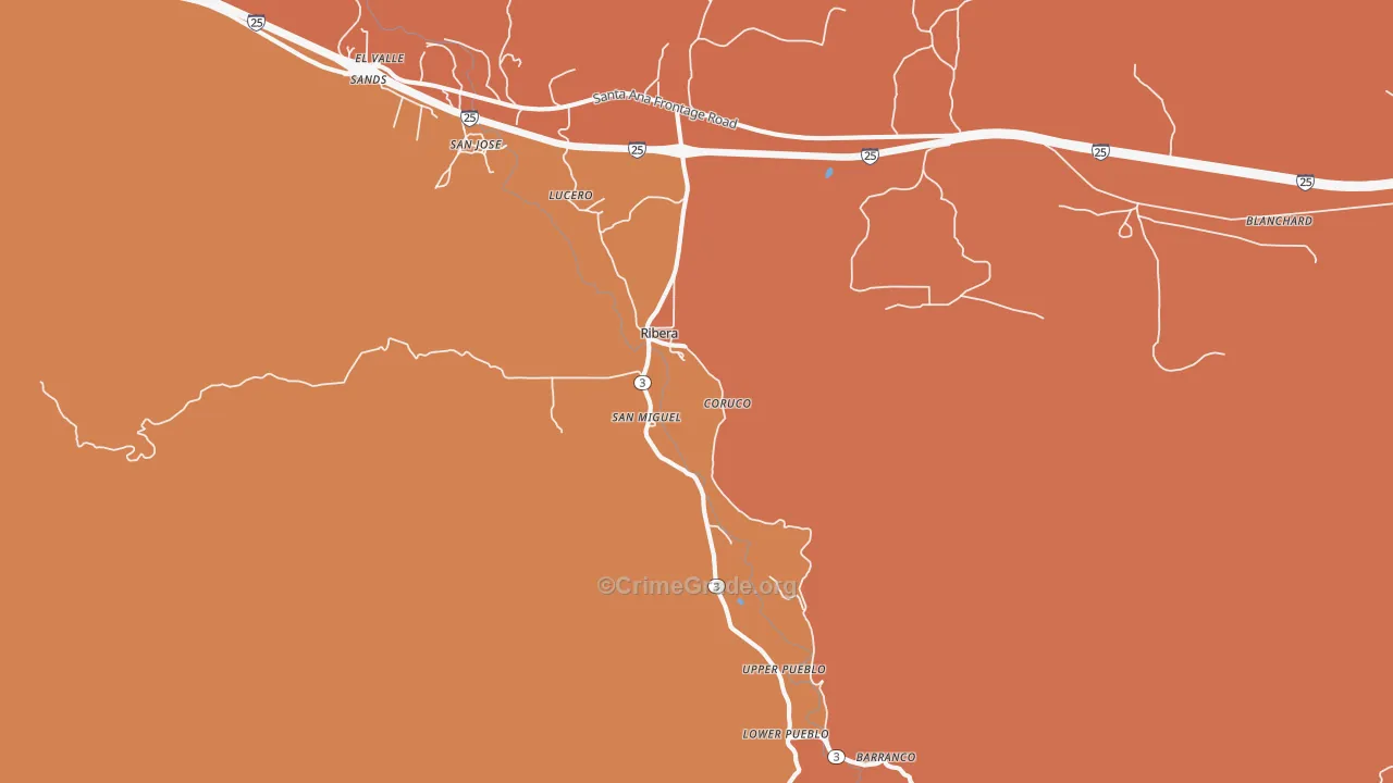 Ribera, NM Map of Vandalism Rates