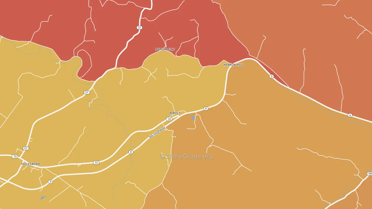 Ribolt, KY Map of Vandalism Rates