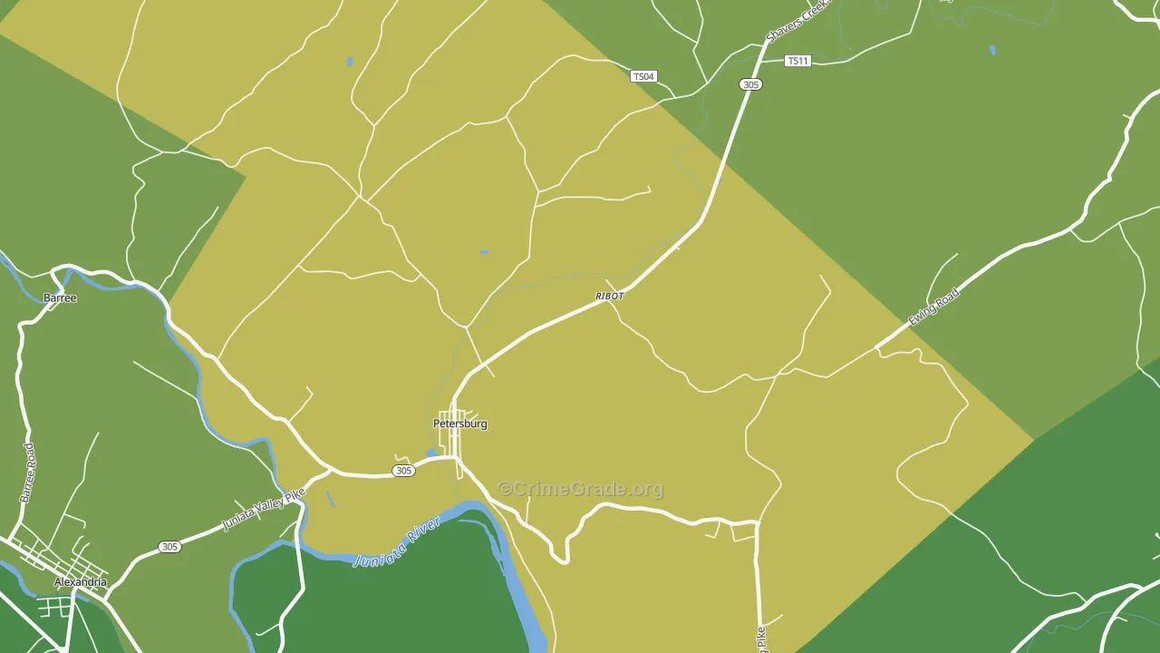 Ribot, PA Map of Vandalism Rates