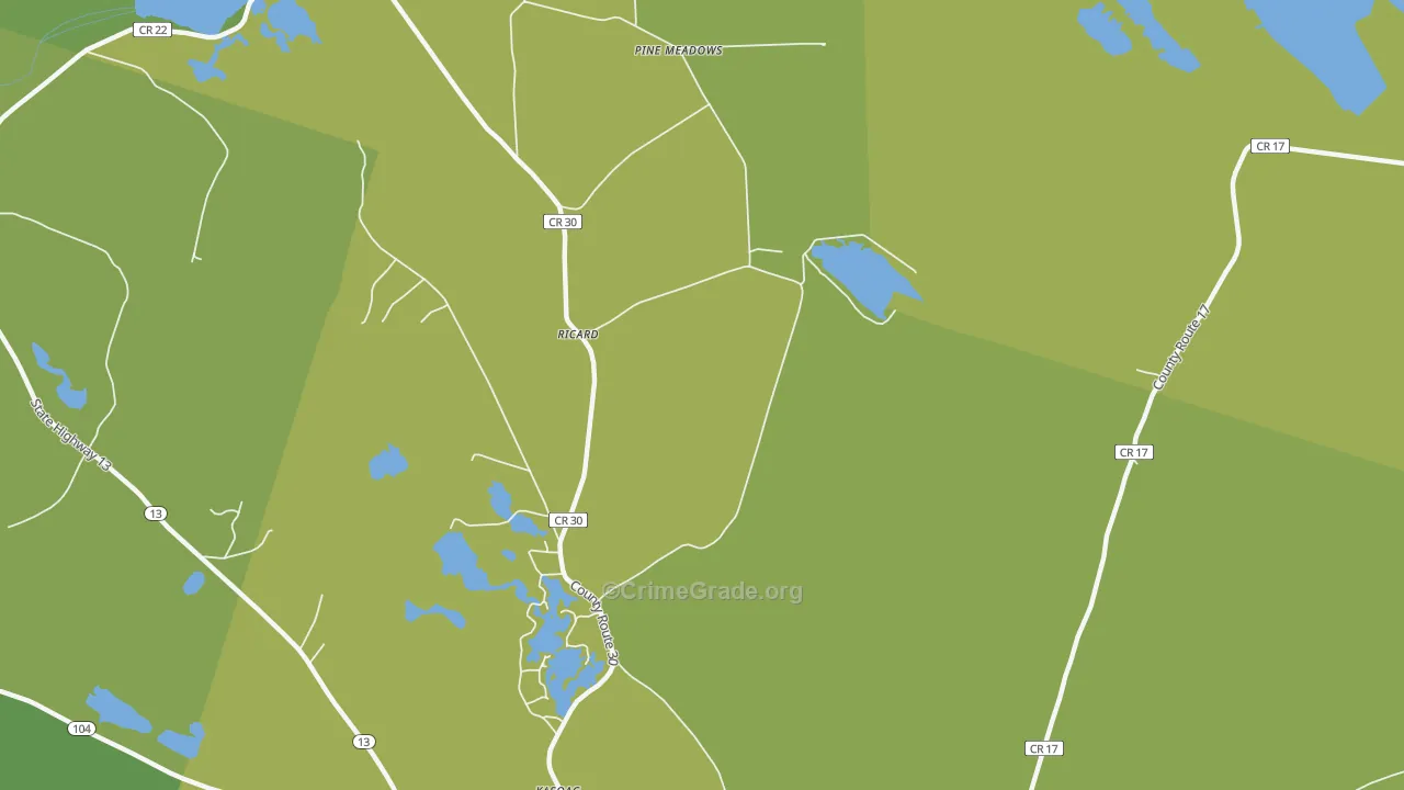 Ricard, NY Map of Vandalism Rates