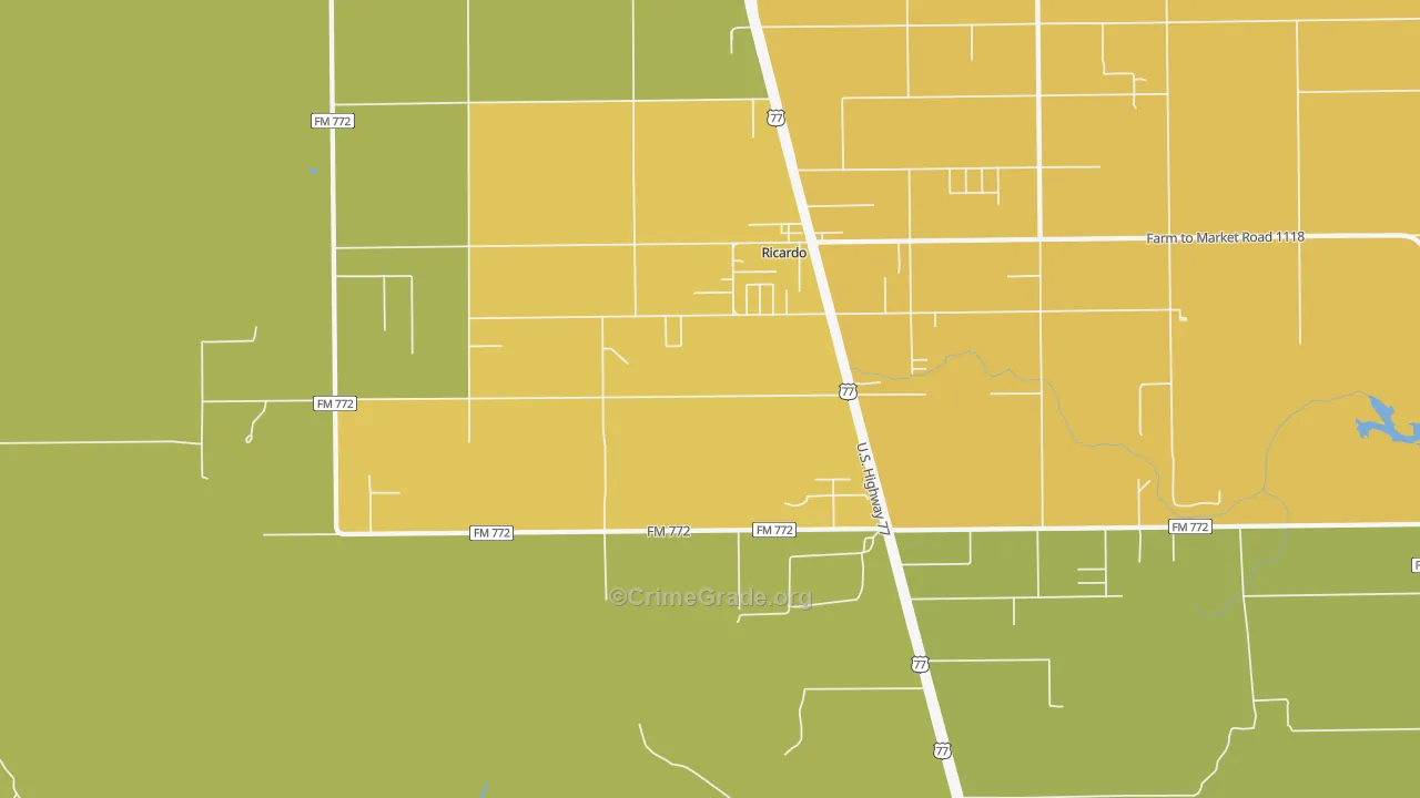 Ricardo, TX Map of Vandalism Rates