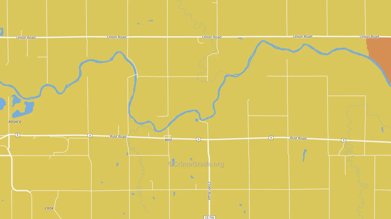 Rice, KS Map of Vandalism Rates