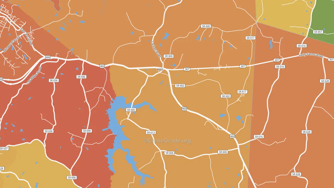 Rice, VA Map of Vandalism Rates
