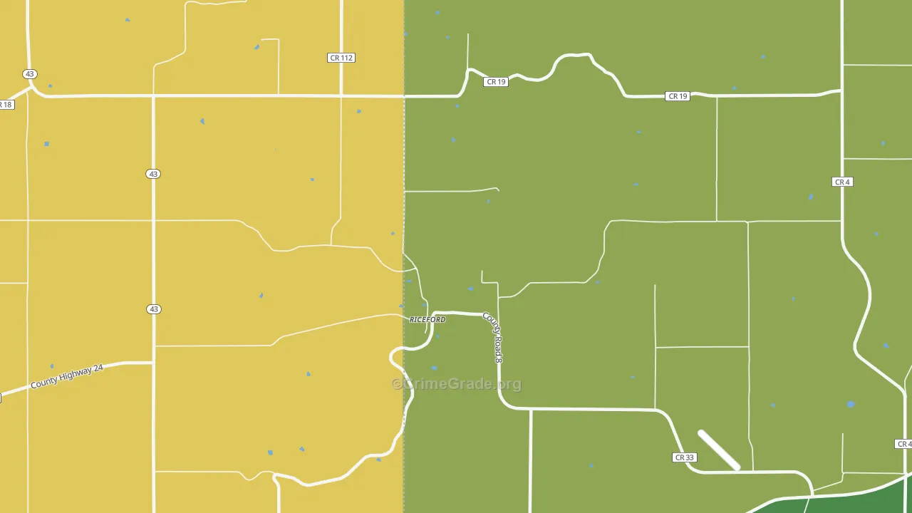 Riceford, MN Map of Vandalism Rates