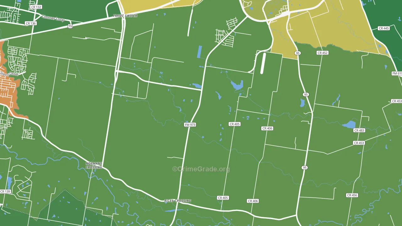 Rices Crossing, TX Map of Vandalism Rates