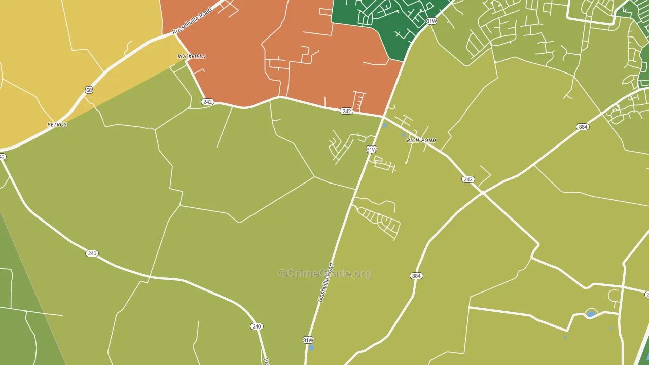 Rich Pond, KY Map of Vandalism Rates