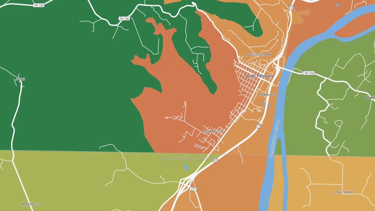 Richard City, TN Map of Vandalism Rates