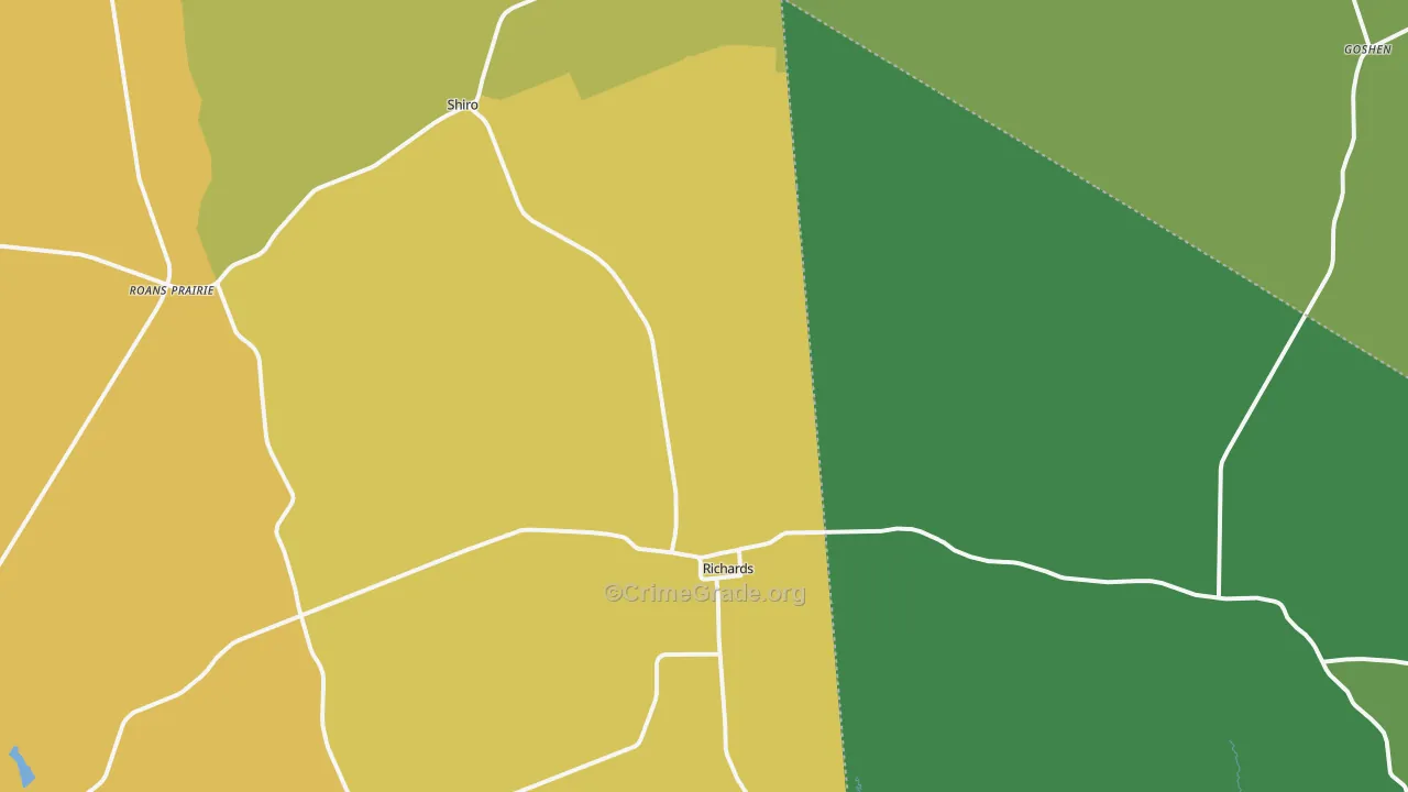 Richards, TX Map of Vandalism Rates
