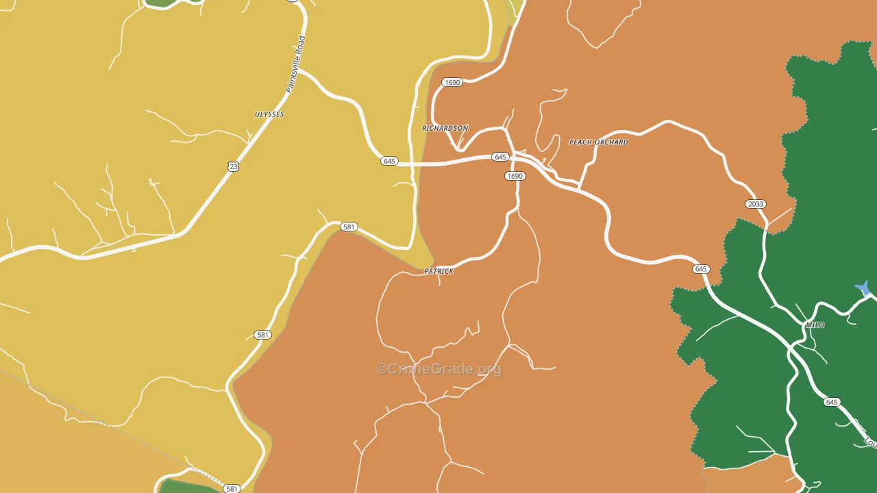 Richardson, KY Map of Vandalism Rates