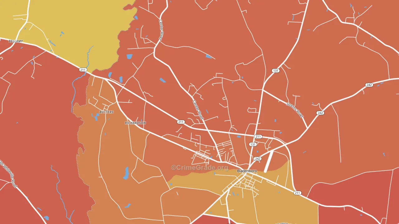 Richardson, NC Map of Vandalism Rates