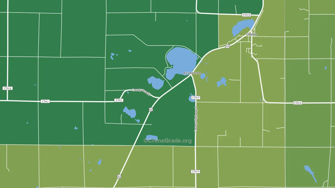 Richardson, WI Map of Vandalism Rates