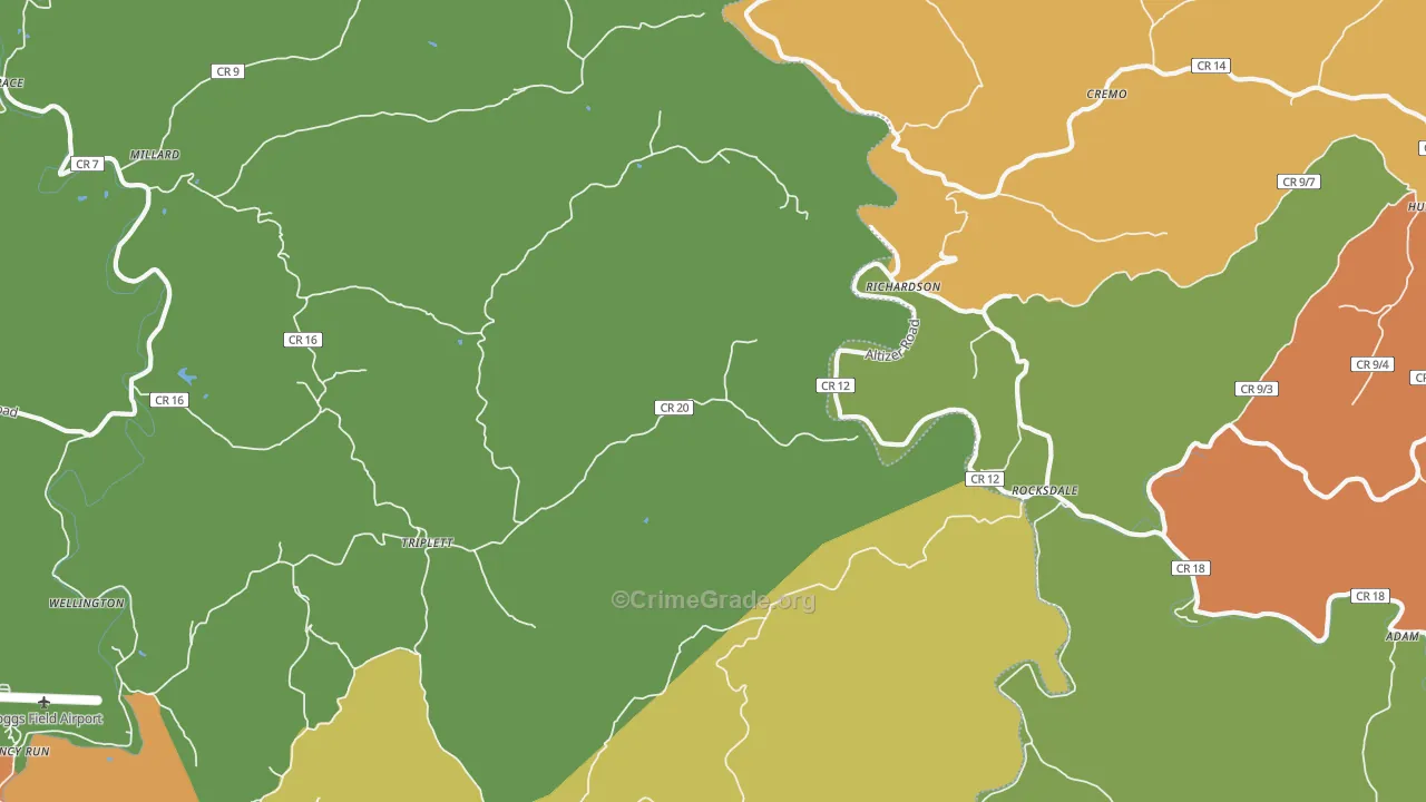 Richardson, WV Map of Vandalism Rates