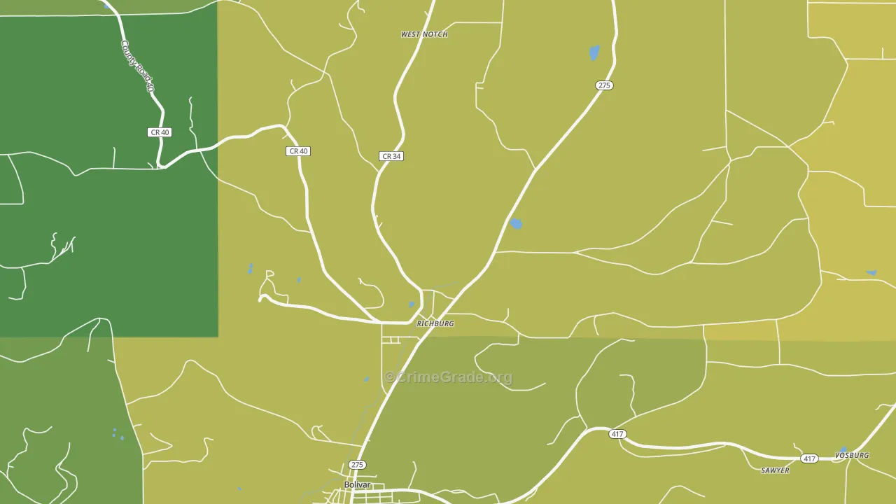 Richburg, NY Map of Vandalism Rates