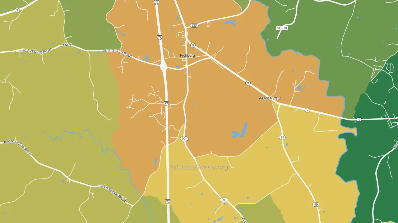 Richburg, SC Map of Vandalism Rates